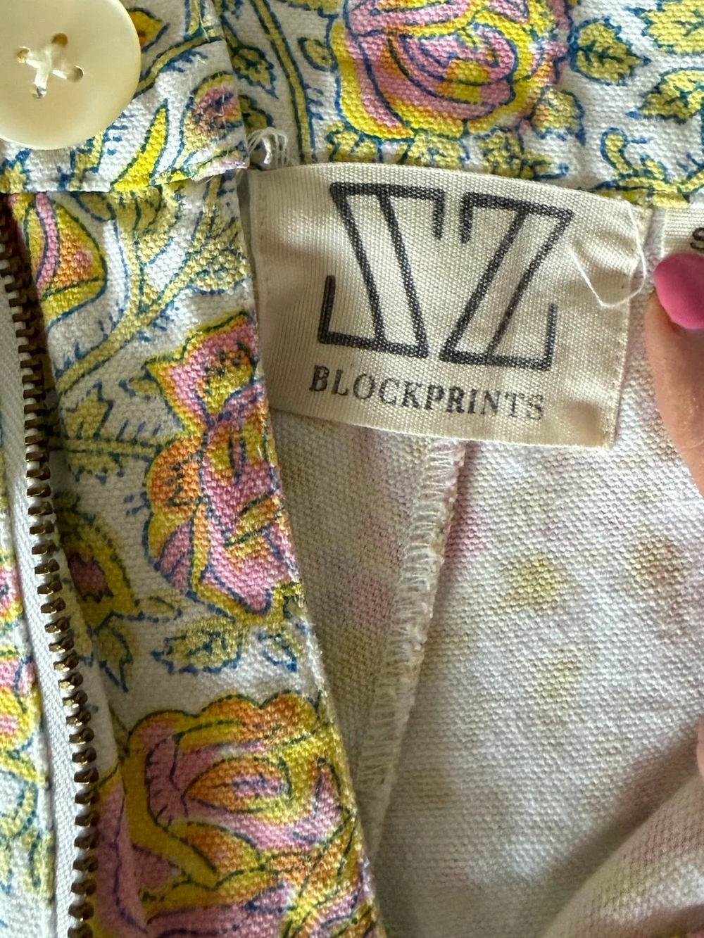 Color block floral cropped jean